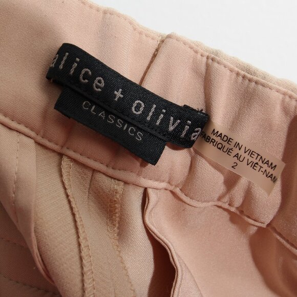 Alice + Olivia Dylan High Waist Wide Leg Pant Trousers Almond Pleated Size 2 - Picture 4 of 16